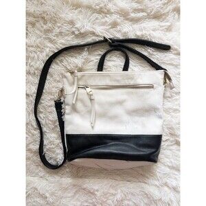 Steve Madden Black and White Convertible Backpack Crossbody Shoulder Purse